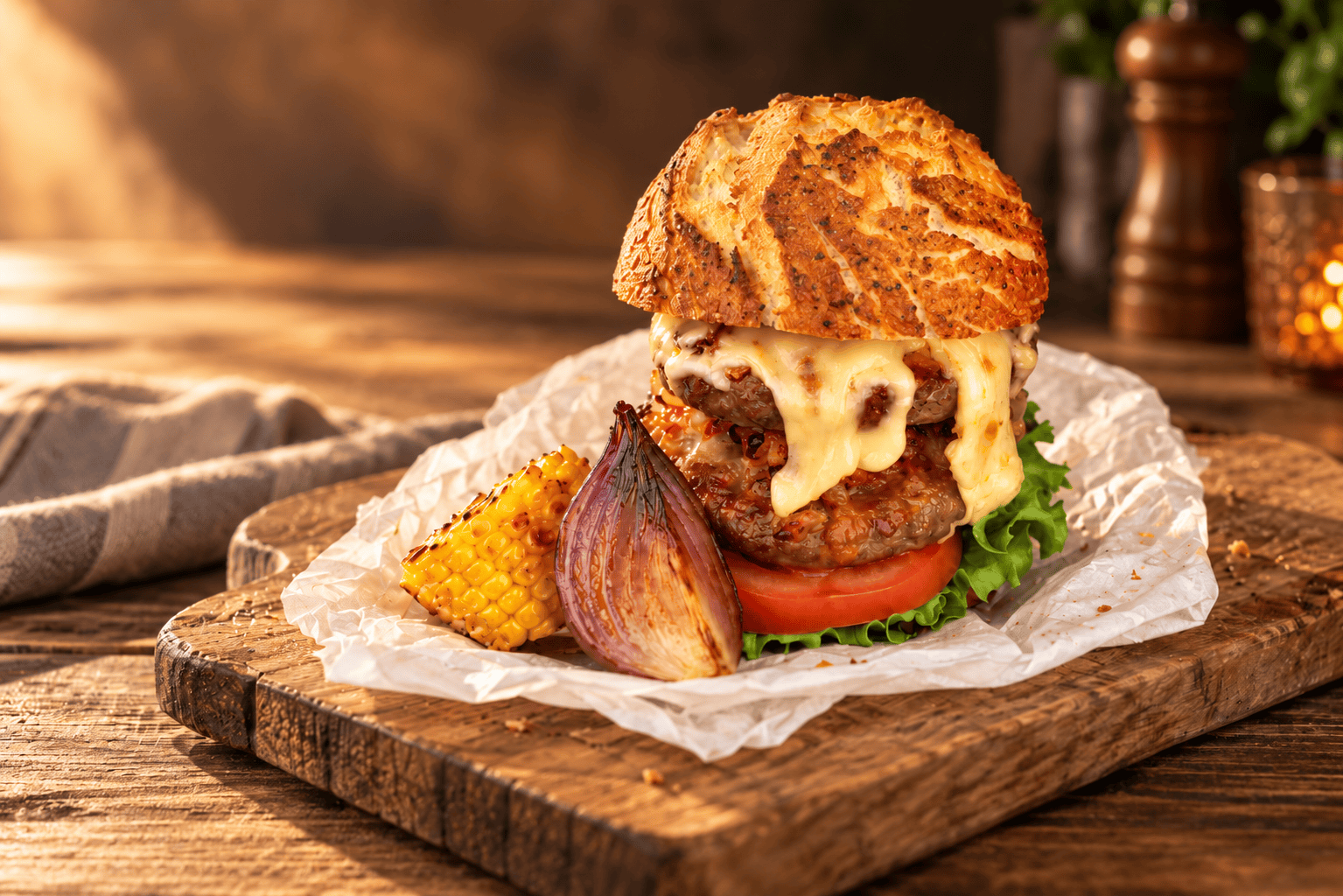 ambachtelijke-dubbele-cheeseburger-met-gegrilde-garnituren